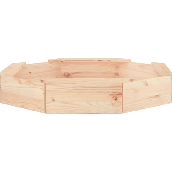 VidaXL Αμμοδόχος με Καθίσματα Οκτάγωνη 111x111x20cm Ξύλινη - Φυσικό Χρώμα Ξύλου image 3