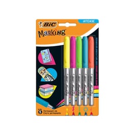 Μαρκαδόροι Ανεξίτηλοι Bic Marking Intense Colours 2.0 mm (5 Τεμάχια)