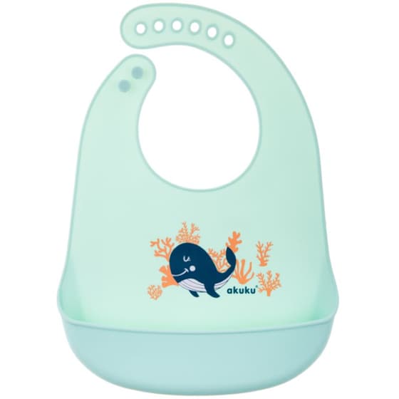 Akuku Σαλιάρα Σιλικόνης - Whale image 0
