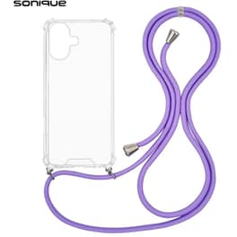 Θήκη Σιλικόνης Με Κορδόνι Sonique Armor Clear Apple Iphone 16 Λιλά