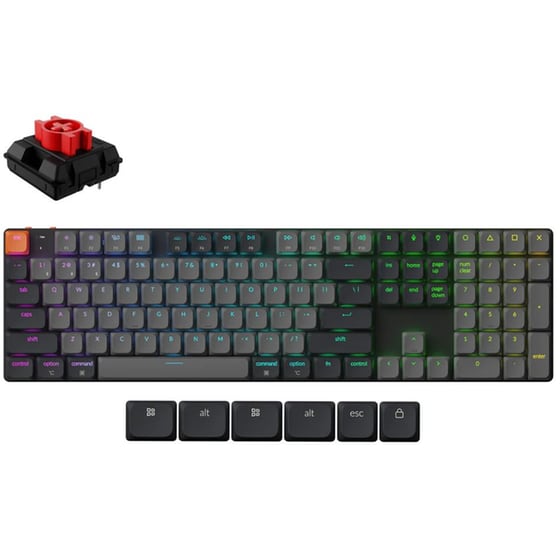 Keychron K5 V2 Ασύρματο Gaming Μηχανικό Πληκτρολόγιο με Gateron Low Profile Red διακόπτες και RGB φωτισμό (Αγγλικό US) Κόκκινο image 0