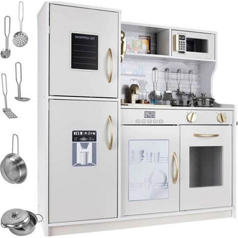 Ξύλινη Παιδική Κουζίνα Aria Trade Με Φωτισμό Διάφορα Αξεσουάρ - 80x80.5x24 cm ARIA TRADE