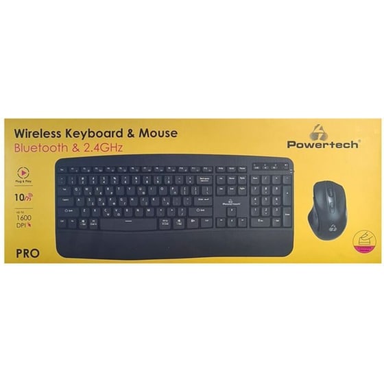 POWERTECH PT-1172 Ασύρματο σετ Πληκτρολόγιο/Ποντίκι - Μαύρο (US) (GR) image 3