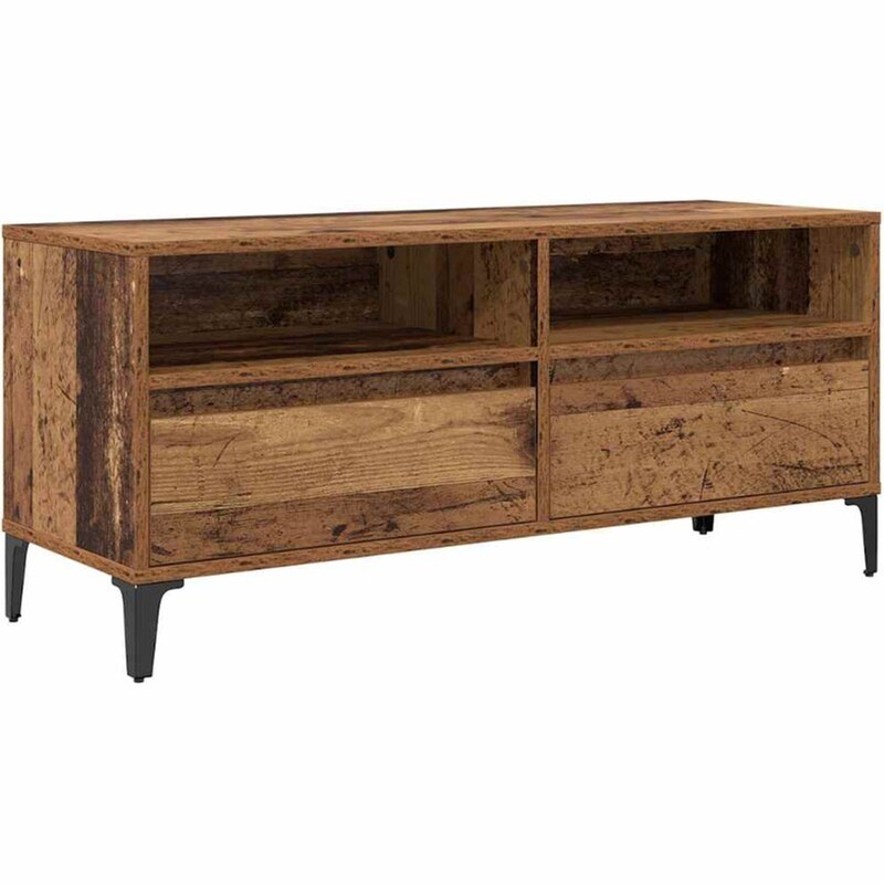 Έπιπλο Τηλεόρασης VidaXL με Συρτάρι 100 x 34,5 x 44,5 cm - Παλαιωμένο Ξύλο