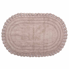 Πατάκι Μπάνιου Silk Fashion Οβάλ Βαμβακερό 60x100 cm - Μπεζ