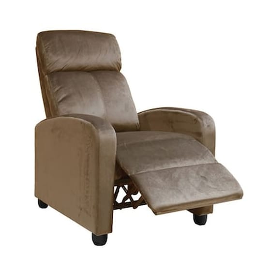 Πολυθρόνα Relax Woodwell Porter από Βελούδο - Κάμελ image 0