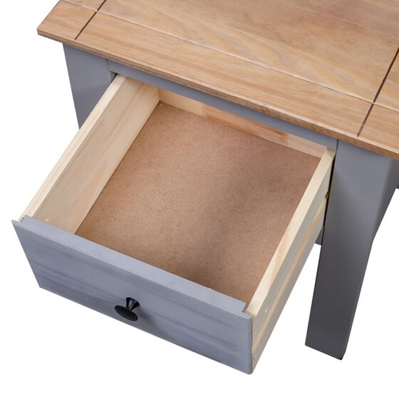 Κομοδίνο Vidaxl Από Μασίφ Ξύλο Πεύκου 46x40x57 cm - Γκρι Φυσικό image 3