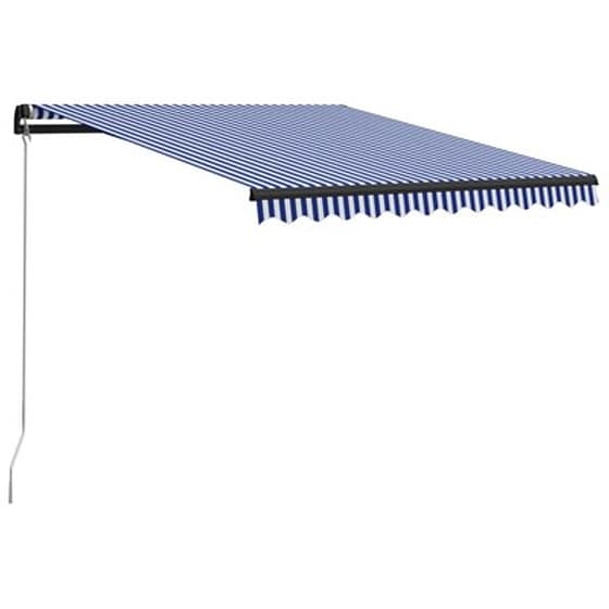 Τέντα Vidaxl Συρόμενη Χειροκίνητη 350x250cm - Λευκό/Μπλε image 1