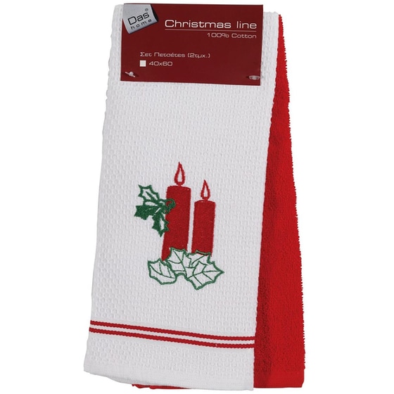 Χριστουγεννιάτικες Πετσέτες Κουζίνας Das Home Candles image 0