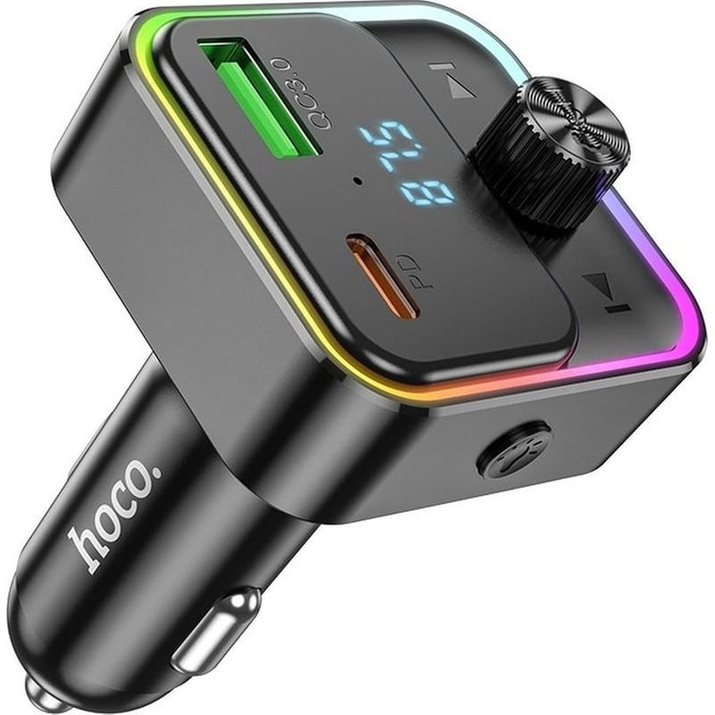 HOCO Bluetooth Fm Transmitter Hoco E81 Fantasy USB-C 30W + USB 18W +18W QC 3.0 - Μαύρο