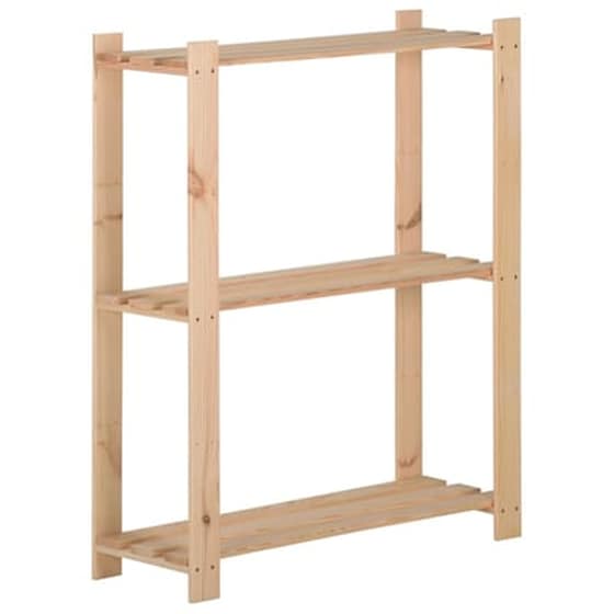 Vidaxl Ραφιέρα 3 Επιπέδων 60 X 28,5 X 90 Εκ. Από Μασίφ Ξύλο Πεύκου image 1