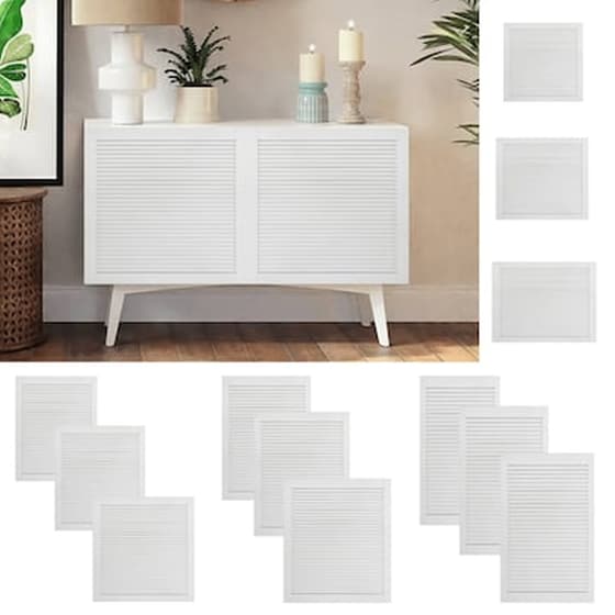 Vidaxl Πορτάκια Με Περσίδες 2 Τεμ Λευκά 39,5x39,4 Εκ Μασίφ Ξύλο Πεύκου image 1