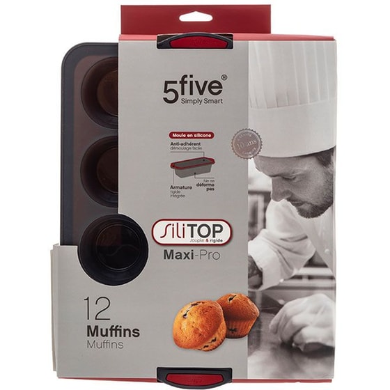 Φόρμα Ζαχαροπλαστικής Spitishop Σιλικόνης 12 Muffin Cupcakes 40.1x30.7x5 cm - Γκρι image 1