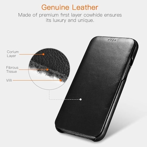 Θήκη Apple iPhone 11 - Icarer Side-open Vintage Series - Black image 3