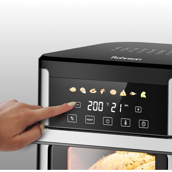 ROHNSON R-2893 με Αποσπώμενο Κάδο 1800 W 9.7 L Μαύρο Φριτέζα Αέρος image 5