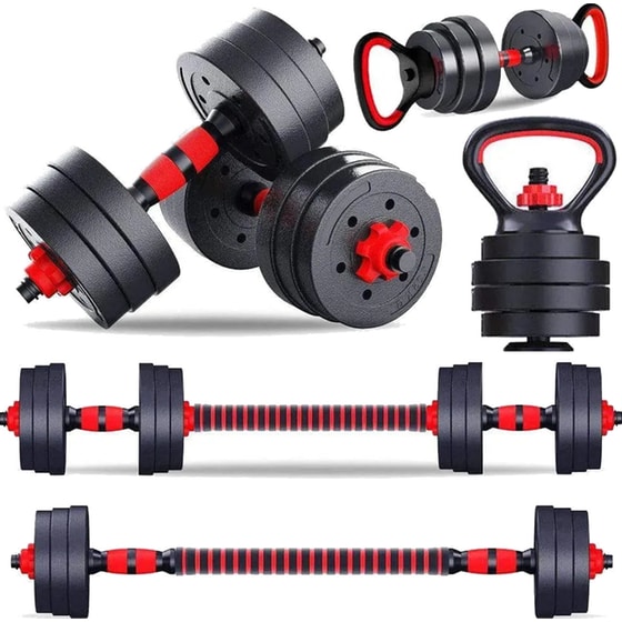 Αλτήρας VSL Sports VSL140494  Ρυθμιζόμενος με Δίσκους 1.25 - 2kg, Μπάρα & Βάση με Λαβές Push-Ups image 0