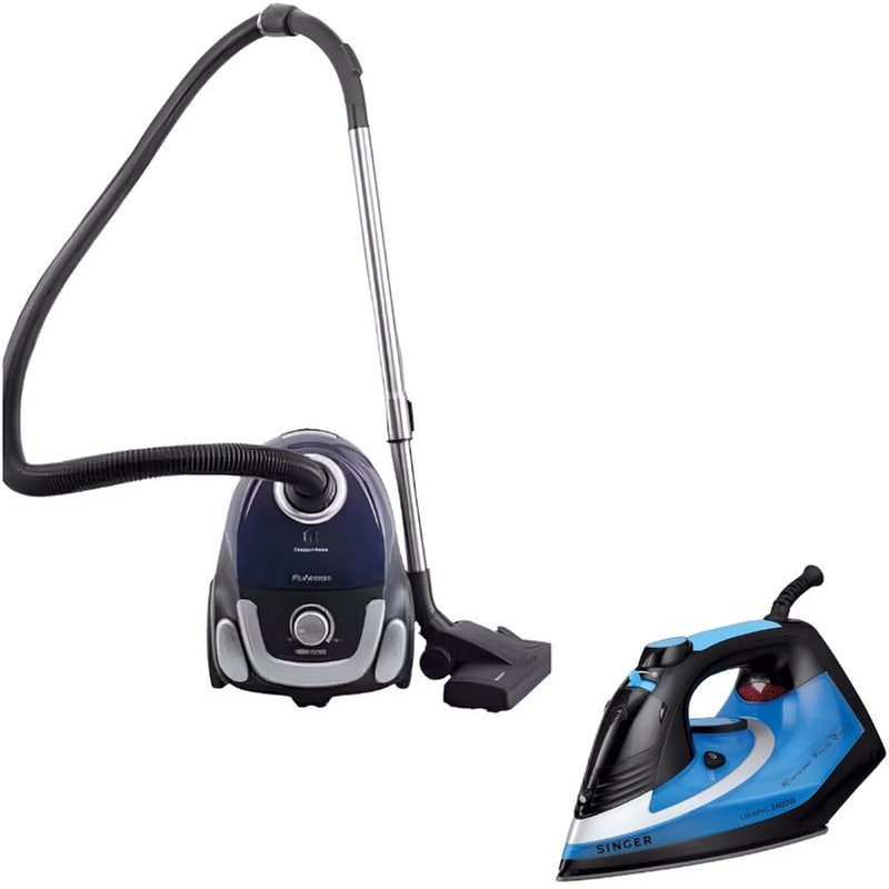 ROHNSON Σετ Ηλεκτρική Σκούπα Rohnson R-139 3A Σίδερο Ατμού Singer STI 1730