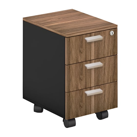 Συρταριέρα Γραφείου Woodwell Proline C56003 41x45x59 cm - Καρυδί/Μαύρο image 0