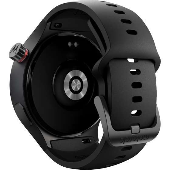 Smartwatch Motorola Moto Watch 47mm - Matte Black with PANTONE Volcanic Ash Silicone Band image 4