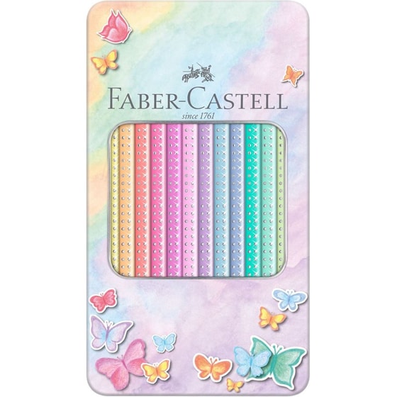 Ξυλομπογιές Faber Castell Sparkle Σε Μεταλλική Κασετίνα Παστέλ 12 Τεμάχια image 1
