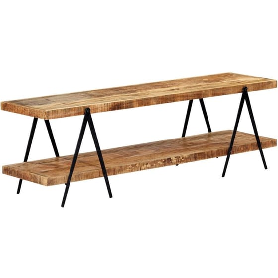 Έπιπλο Τηλεόρασης VidaXL από Ξύλο 160x40x50cm - Καφέ/Μαύρο image 4