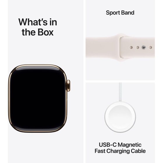 Apple Watch Series 11 GPS + Cellular 42mm Gold Titanium Case with Light Blush Sport Band - M/L image 7