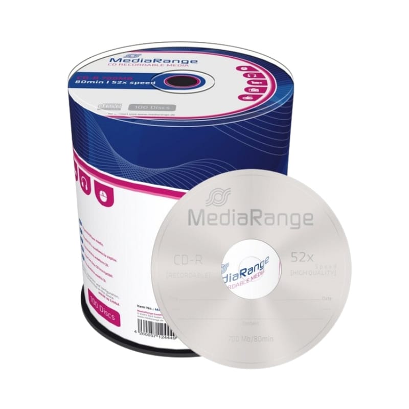 Δίσκοι CD/DVD MediaRange CD-R 700MB 100τμχ
