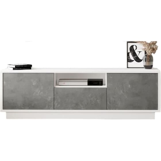 Έπιπλο Τηλεόρασης Liberous από Μοριοσανίδα 140x35.5x42.5cm - Γκρι/Λευκό image 0