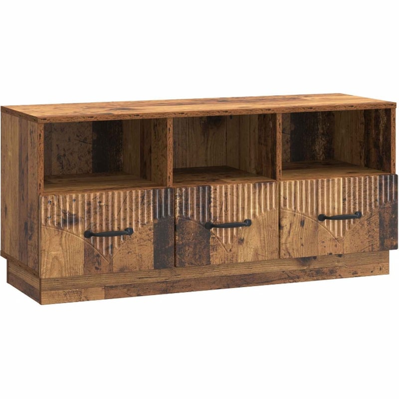 Έπιπλο Τηλεόρασης VidaXL με Συρτάρι 102x34.5x47 cm - Παλαιωμένο Ξύλο