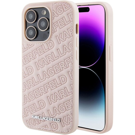 Θήκη Apple iPhone 15 Pro Max - Karl Lagerfeld Quilted Karl Pattern - Pink image 4