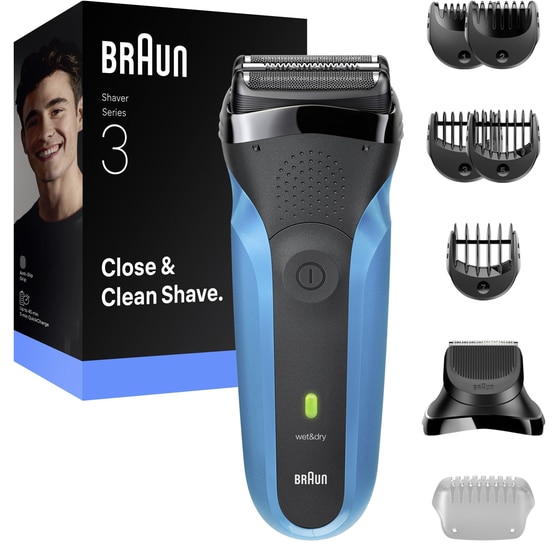 BRAUN 310BT/BLU Ξυριστική Μηχανή Επαναφορτιζόμενη Μαύρο -Μπλε image 4