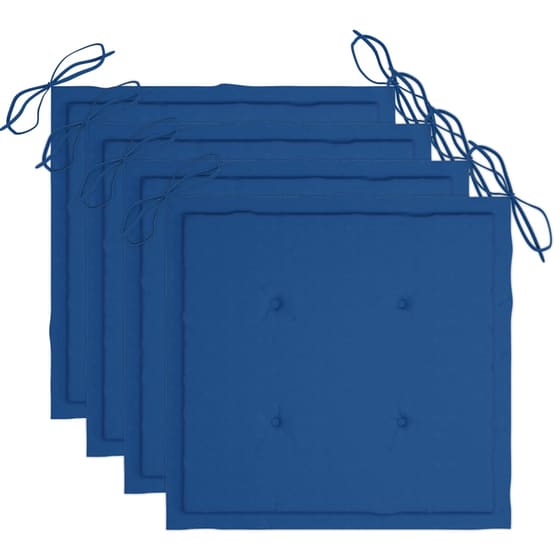 Σετ Καρέκλες Κήπου VidaXL Μασίφ Ξύλο Ακακίας με Μαξιλάρια 4 τμχ - Γκρι/Μπλε ρουά image 6