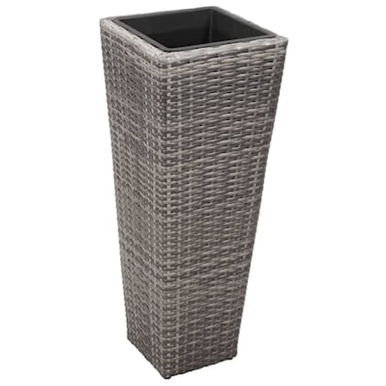 Vidaxl Ζαρντινιέρες Υπερυψωμένες 3 Τεμ. Γκρι Από Συνθετικό Ρατάν image 3