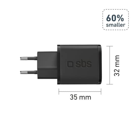 Φορτιστής Πρίζας Sbs GaN Ultra-Fast Usb-C 20W - Black image 1