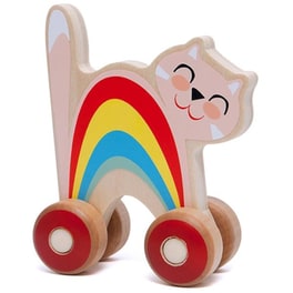 Ξύλινο Παιχνίδι Τρεχαλίτσα Petit Monkey Γατούλα Ptm-pmwt001 12x13.5