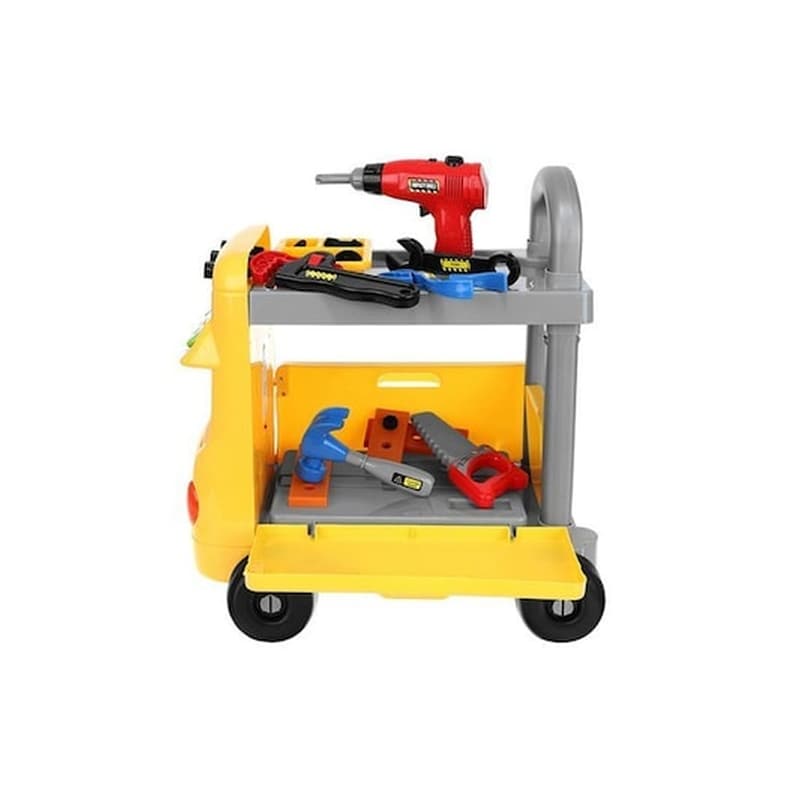 ARIA TRADE Παιδικό Τροχήλατο Καρότσι Εργασίας Με Εργαλεία Και Αξεσουάρ, 43x31x46 Cm