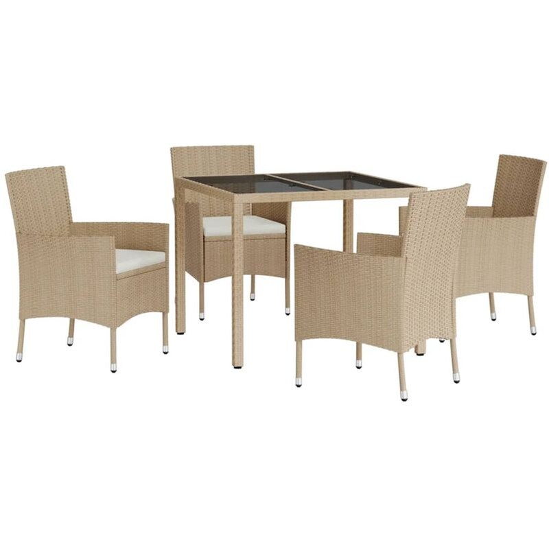 VIDA XL Σετ Τραπεζαρίας VidaXL 5 Τμχ από Συνθετικό Ρατάν - Μπεζ