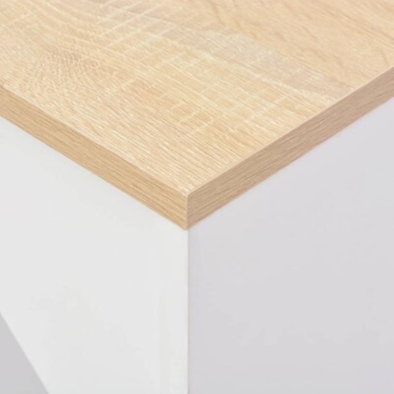 Τραπέζι Μπαρ Vidaxl Με Κινητή Ραφιέρα 138x40x120 cm - Λευκό image 2