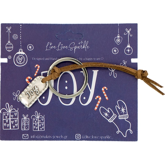 Μπρελόκ Χριστουγεννιάτικο Γούρι με Πλακέτα - Joy image 0