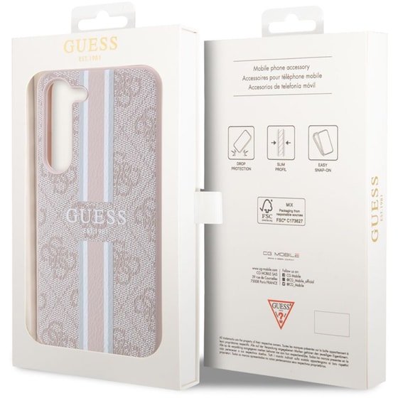 Θήκη Samsung Galaxy S23 S911 - Guess 4g Logo Collection Printed Stripe - Ροζ image 2