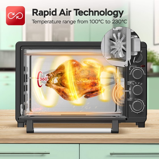 TURBOTRONIC TT-EV45R 45 Lt Μαύρο Ηλεκτρικό Φουρνάκι image 10