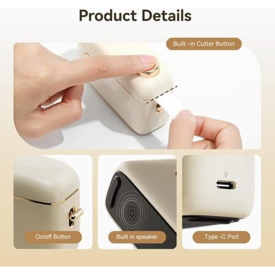 NIIMBOT Thermal H1S-BG Beige Θερμικός Εκτυπωτής image 3