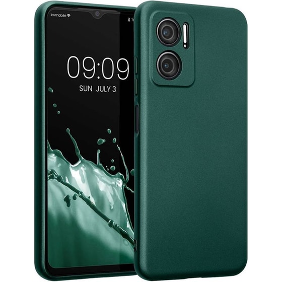 Θήκη Xiaomi Redmi 10 5G - KWmobile Θήκη Σιλικόνης με Πλαίσιο Κάμερας - Metallic Teal image 0