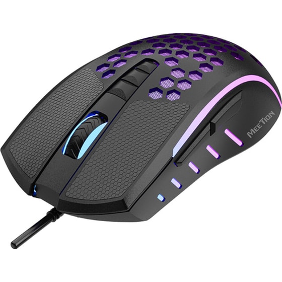 Meetion Honeycomb Gm015 RGB Gaming Ενσύρματο Ποντίκι Μαύρο image 1