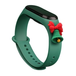 Λουράκι Hurtel Christmas Holidays για Xiaomi Mi Smart Band 5/Mi Smart Band 6 - Dark Green Bell