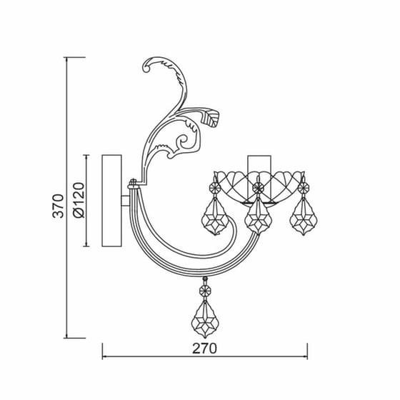 Απλίκα Τοίχου Aca Faberge Dla12151w Μεταλλική 12x27x37 cm - Χρυσή image 1