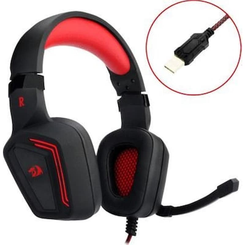 REDRAGON Redragon Muses H310 Gaming Ενσύρματα Ακουστικά USB Μαύρα/Κόκκινα