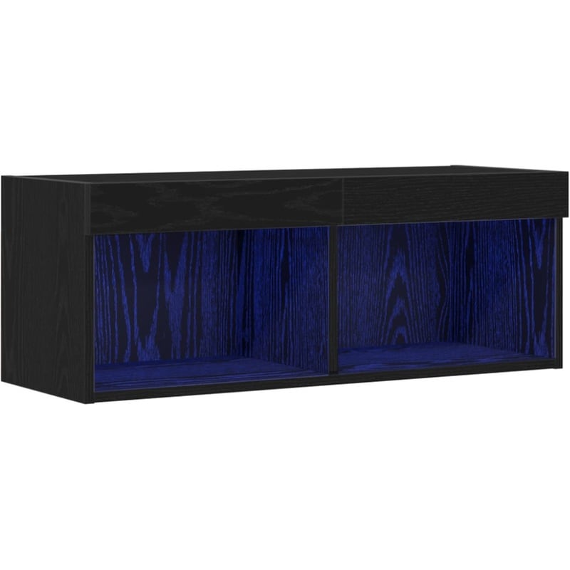 Έπιπλο Τηλεόρασης VidaXL με LED 80 x 30 x 30 cm - Μαύρη Οξιά
