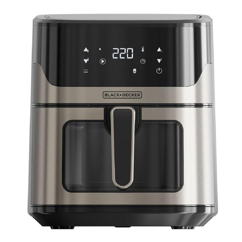 BLACK&DECKER BLACK DECKER BXAF6500E με Αποσπώμενο Κάδο 1600 W 6.5 L Ασημί Φριτέζα Αέρος