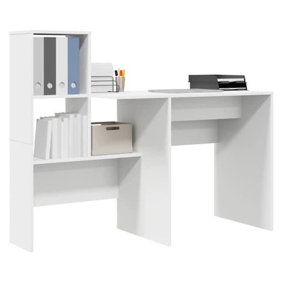 Γραφείο VidaXL από Επεξεργασμένο Ξύλο 131,5x50x106,5 cm - Λευκό image 2